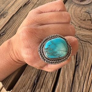 Native Anerican Turquoise Stone Silver Ring